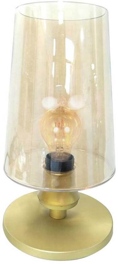 Tischlampe Ancilla 3103ME Messing, E27-Fassung, Touch-Ein-/Ausschaltung – Klassisches Design von Steinhauer – Aus Metall, Glas und Elektronik – 180 cm langes Kabel – Für den Innenbereich
