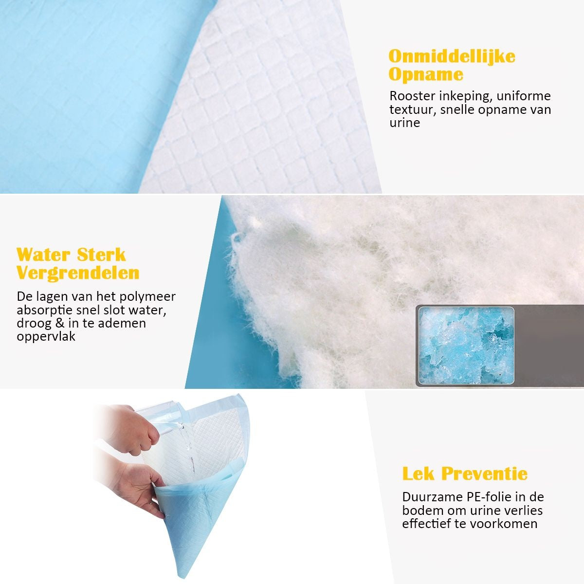 Trainingsmatte für Hunde Auslaufsichere 5-Lagen-Design-Welpenmatte Hygienische Einweg-Pads (100 Stück 60 x 90 cm)