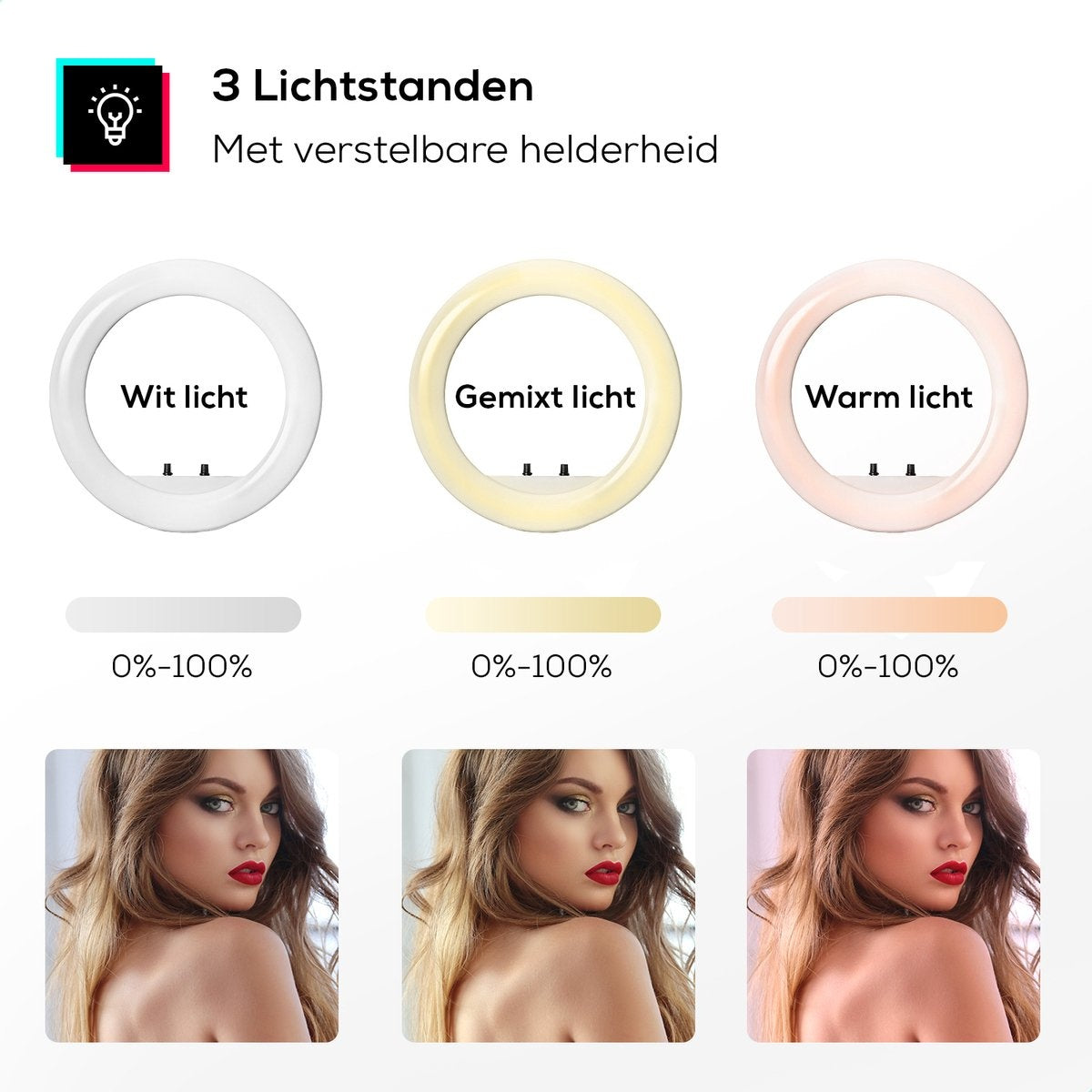 LURKÂ® Ringleuchten-Set PRO 18 Zoll - Verstellbares Stativ & Fernbedienung - LED - Geeignet für Smartphone und (Action-)Kamera