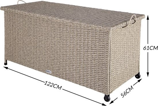 Casaria Aufbewahrungsbox - Wetterfest 122x56x61cm 360L - Creme