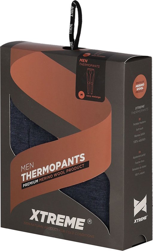 Xtreme Thermo Tights Men - Merinowolle - Navy Melange - Größe M