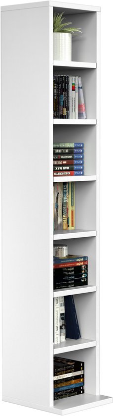 VDD Wandschrank - 7 Einlegeböden - 21x21x115 cm - Weiß