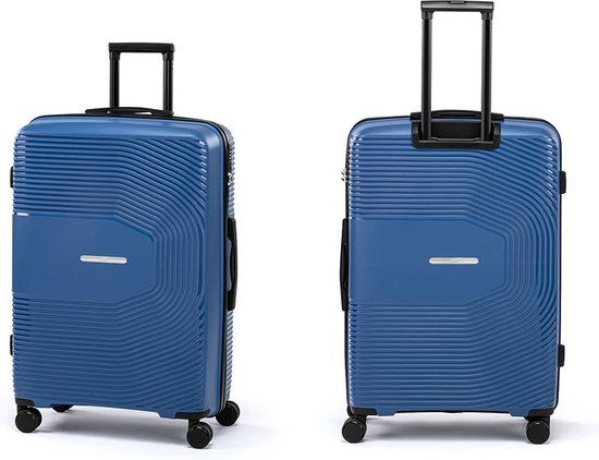 Milanoro Kofferset 3-teilig - Leichtes Polypropylen - Blau - 360° Räder & TSA-Schloss