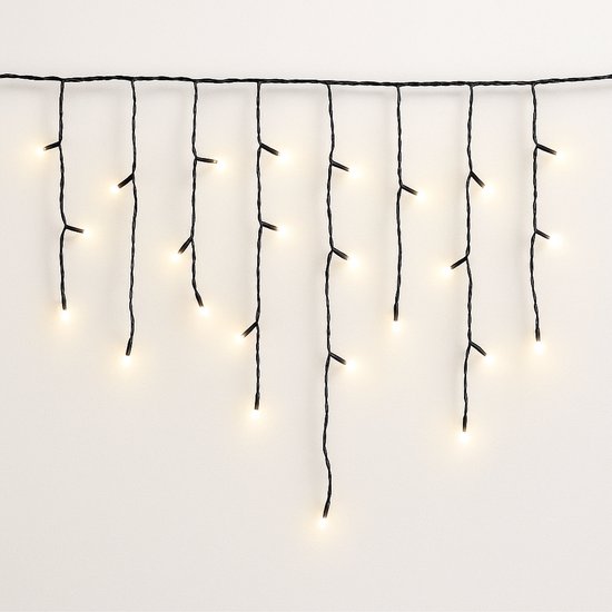FlinQ 144 LED-Eiszapfenlichter warmweiß - Weihnachtsbeleuchtung - Weihnachtsbeleuchtung für den Außenbereich - warmweißes Licht - 14 Meter (4,2 Meter Lichter)