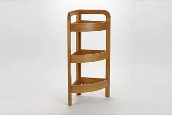 5Five Duschregal/Badezimmerregal, Eckmodell – Bambus – 3 Ebenen – 23 x 61 cm