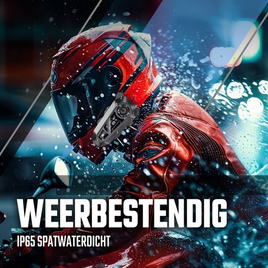 Tech Essentials - R500 - Motorradhelm-Headset - Mit Bluetooth 5.4 - Gegensprechanlage - Radio - Hartes Mikrofon