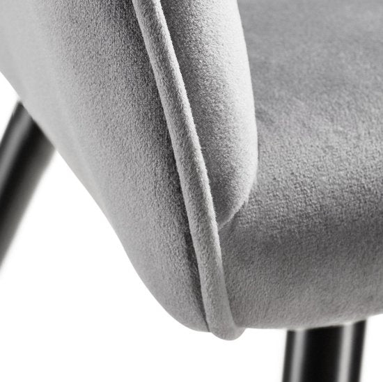 tectake - Stuhl - Esszimmerstuhl - Marilyn Samtoptik schwarz/grau - 403659