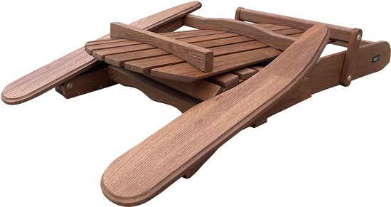 AXI Alexa Adirondack Stuhl Coffee – Mit Fußhocker – Loungesessel aus Holz mit Armlehnen – Zusammenklappbar – Hohe Rückenlehne – Gartenstuhl – 147 x 78,5 x 89 cm – 100 % FSC-zertifiziertes Hemlock-Holz