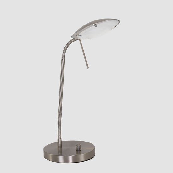 Stahl-Tischlampe Biron 1315ST – Neigbar und verstellbar – Modernes Design – Mexlite – Inklusive 194 cm langem Kabel – Höhe 25–46 cm