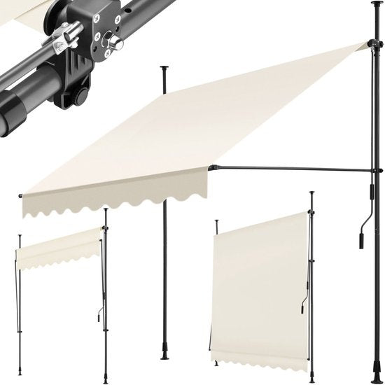Tectake Klemmmarkise - Verstellbar - 200 x 180 cm - Beige