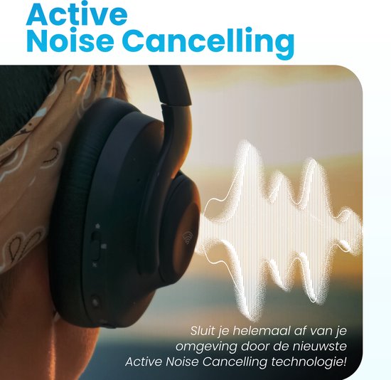 Golden Sound Wireless Headphones - Aktive Geräuschunterdrückung - Umgebungsmodus - 60+ Akkulaufzeit - Over-Ear - Konversationsmodus - Kopfhörer bluetooth - Hybrid ANC bis zu 40dB - Kopfhörer