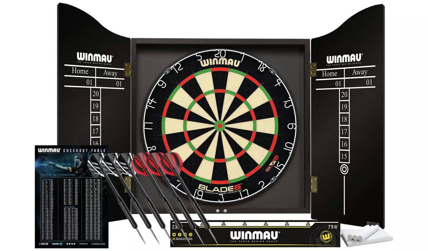 Winmau Blade 6 Darts Set mit Aufbewahrungskoffer - Schwarz - 60×54×8 cm
