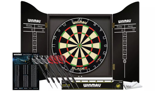 Winmau Blade 6 Darts Set mit Aufbewahrungskoffer - Schwarz - 60×54×8 cm