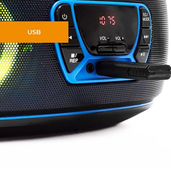 Denver Tragbares Radio CD-Player Kinder - Bluetooth - Lichteffekte - Boombox - AUX - FM - TCL212BT - Blau