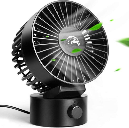 Travelhawk Mini USB-Ventilator - Tischventilator - Mini-Ventilator - klein, leise und geräuschlos - zwei Motoren - neigbar - 2 Geschwindigkeiten - schwarz