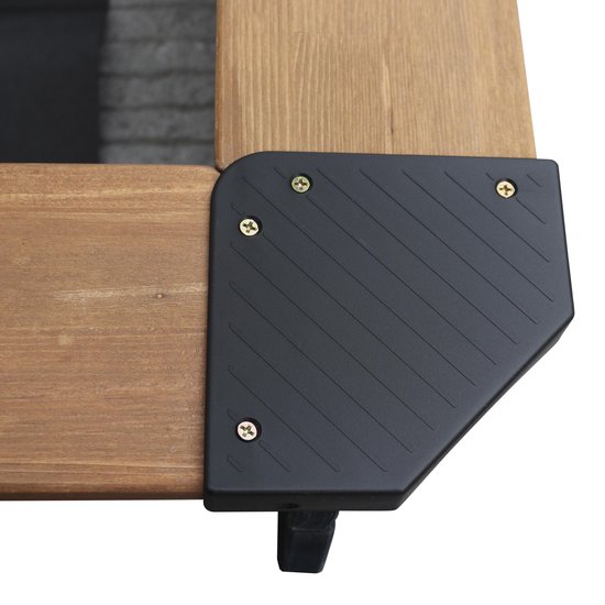 AXI Lily Sandkasten mit verstellbarem Dach Anthrazit/Braun – FSC-Holz – Sitzgelegenheiten rund um den Sandkasten