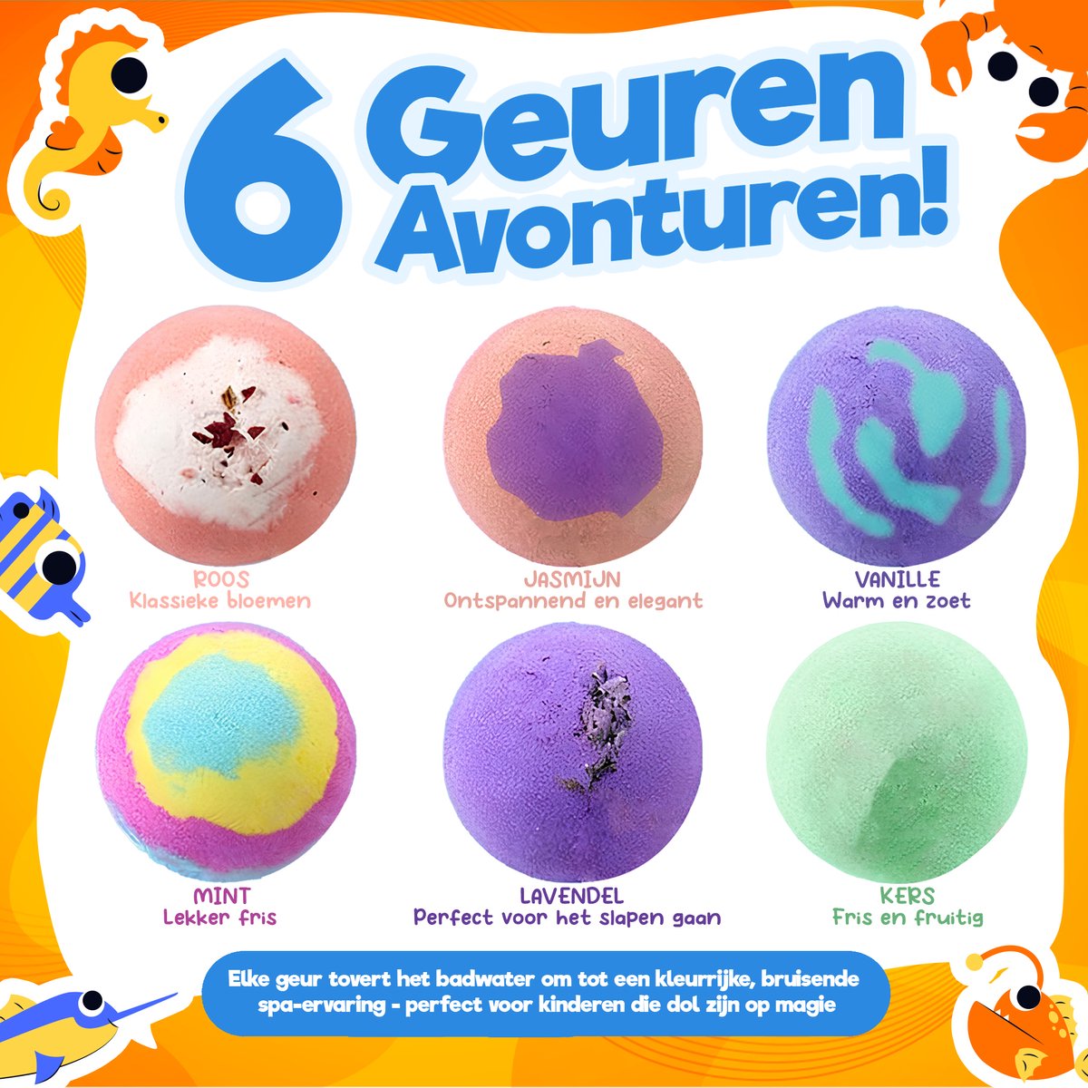 Kidzkraze Sprudelkugeln, 6 Stück – Badebomben für Kinder
