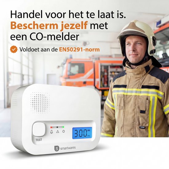 Smartwares FGA-13041 – Kohlenmonoxidmelder (CO-Melder) – 85 dB – Lebensdauer 10 Jahre – BSI-zertifiziert