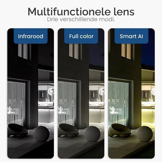 Gologi Superior Außenkamera - Mit Nachtsicht - Sicherheitskamera - 3MP - Mit Wifi und App - Schwarz