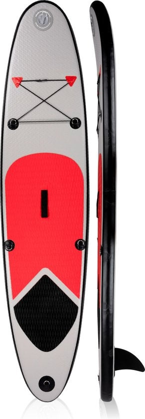 Surfplank - Surfbrett - Aufblasbar - 243x57x7cm - mit Tragetasche - Weiß/ Rot