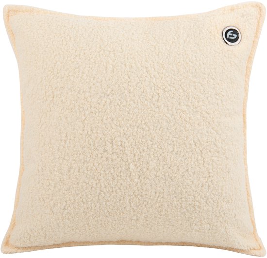 Wärmekissen - 3 Wärmestufen - Wärmekissen wiederaufladbar - 10k mAh Powerbank - Kabellos - Wärmekissen - 40 x 40 cm - Bouclé Off-white - Saaf Comfort