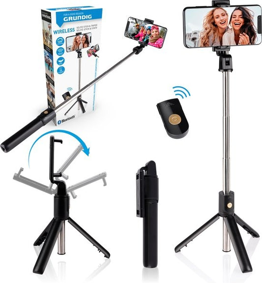 Grundig Selfie Stick und Stativ für Smartphone - Bluetooth - mit Fernbedienung - 120Â° drehbar