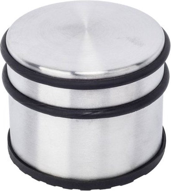 BRASQ Türstopper mit Anti-Rutsch-Edelstahl 1,1 Kg - Für den Innen- und Außenbereich - Türpuffer mit Gummischutz Ø9 x 7,5 cm