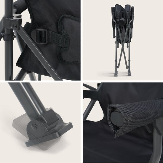 TRVLMORE Campingstühle - faltbar - 120KG Tragkraft - Inkl. Tragetasche - Klappstuhl - Angelstuhl - Campingstuhl - Klappstuhl - Grau