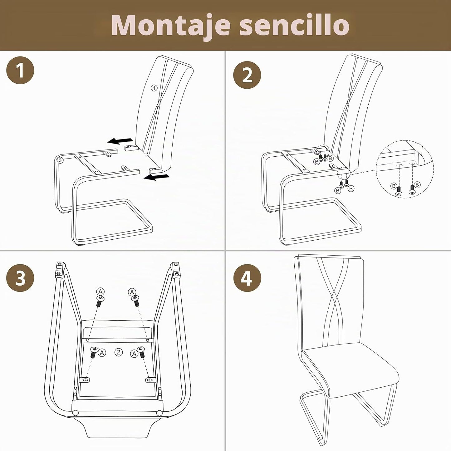 Yaheetech Esszimmerstühle, 2er-Set – Dunkelgrau – Kunstleder – 136 kg – Ergonomische Rückenlehne – U-förmiges Metallgestell