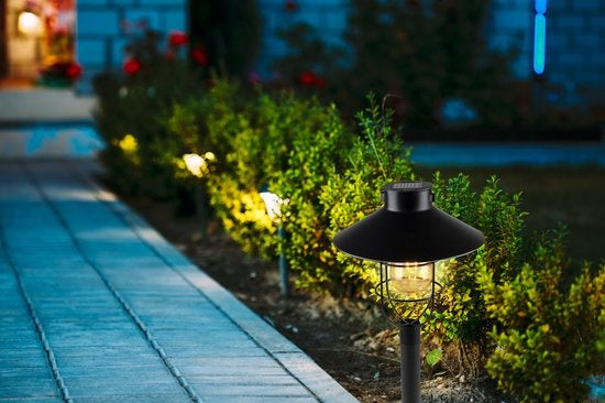 Grundig Solar Gartenleuchte - 21,8 x 21,8 x 64 CM - Gartenleuchte - LED-Beleuchtung - Aufladen mit Solarenergie