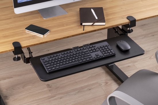 VDD Gaming Tastaturablage unter dem Schreibtisch - Ergonomisches Sitzen - Höhenverstellbar und ausziehbar - Schwarz