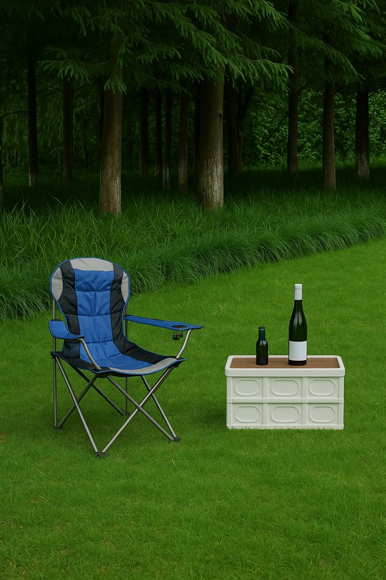 VDD - Campingstuhl - Klappstuhl - Campingstuhl faltbar - Campingstuhl - Campingstühle - Campingstuhl faltbar - faltbar - Becherhalter - blau