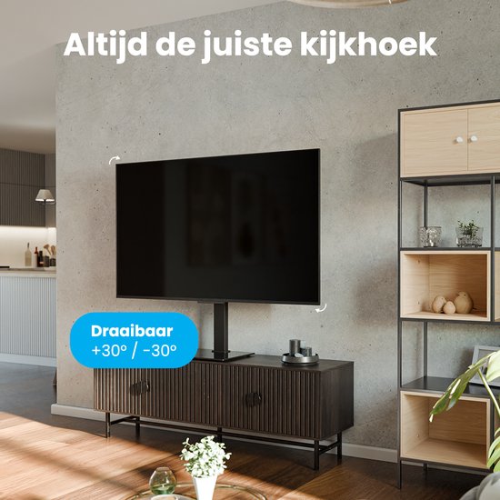 Auronic TV Stand - TV-Fuß - drehbar - verstellbar - geeignet für gebogene Bildschirme - bis zu 85 Zoll - schwarz