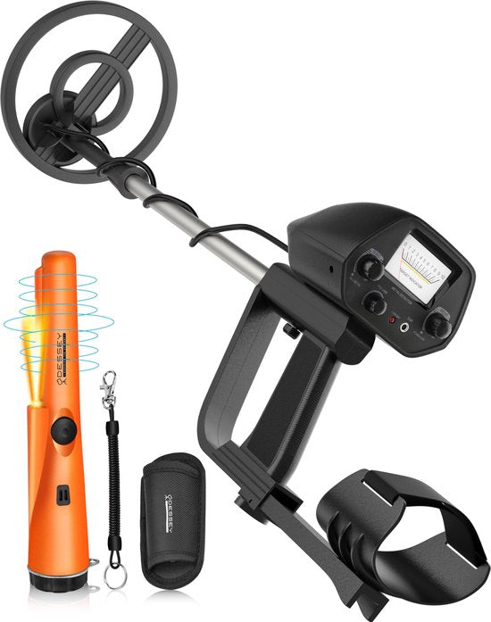 ODESSEY Metalldetektor - mit Pinpointer - Kind - Erwachsener - Profi - Explorer - Schwarz