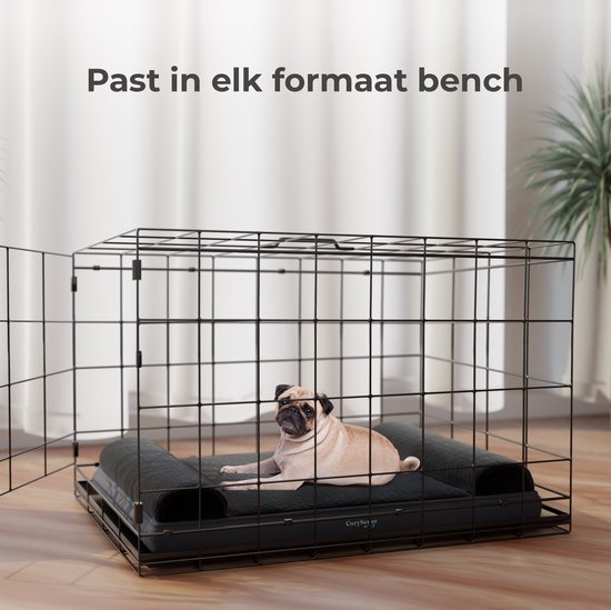 CozySense® Orthopädisches Hundekissen - 60 X 42 cm - Größe S - Wasserfest - Geeignet als Sitzkissen & Hundebett - Waschbarer Bezug - Schwarz