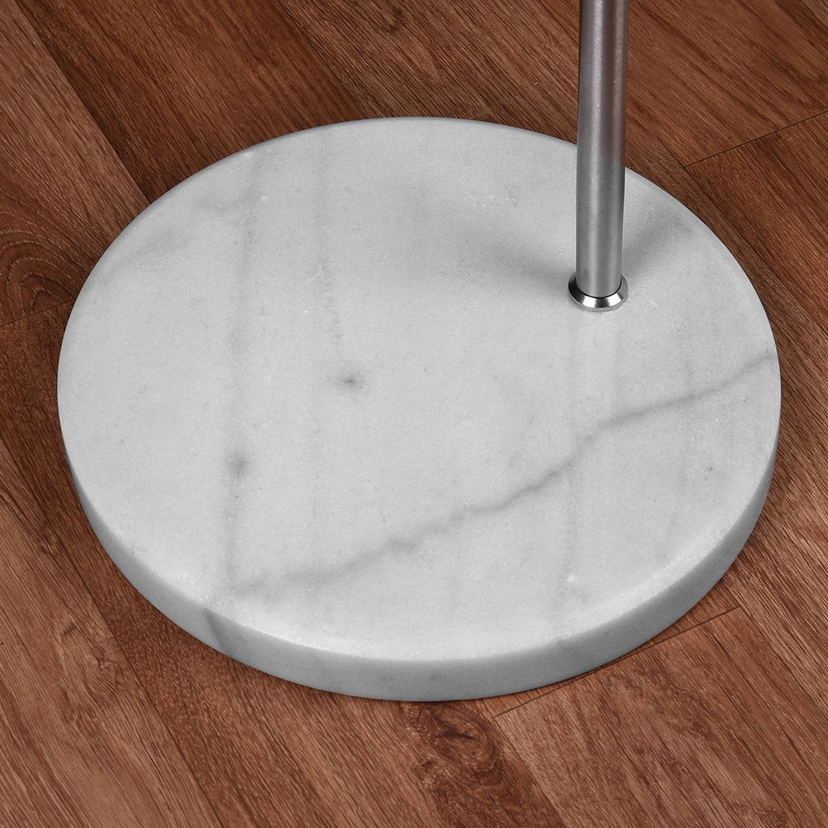 Monzana Retro Design Bogenlampe - Stehleuchte - Verstellbar 190-210 cm - Opalweiß - Silber
