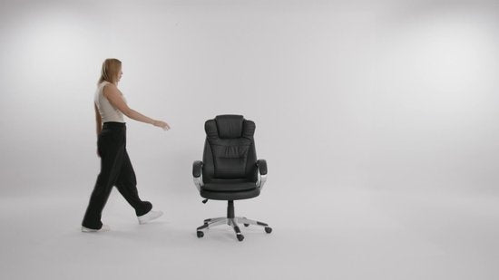 tectake Luxury Design Bürostuhl - Schwarz - Kunstleder - Verstellbar - 400578