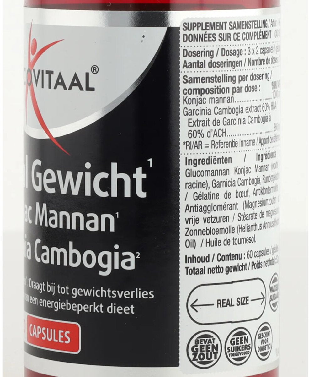 Lucovitaal Ideal Weight Konjac Mannan Garcinia Cambogia - Nahrungsergänzungsmittel - 60 Kapseln