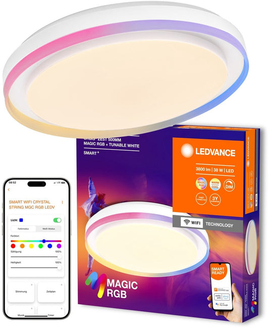 Ledvance Smart+ Orbis Zest wifi Deckenleuchte - Ø 50 cm - weiß - RGB & abstimmbares Weiß
