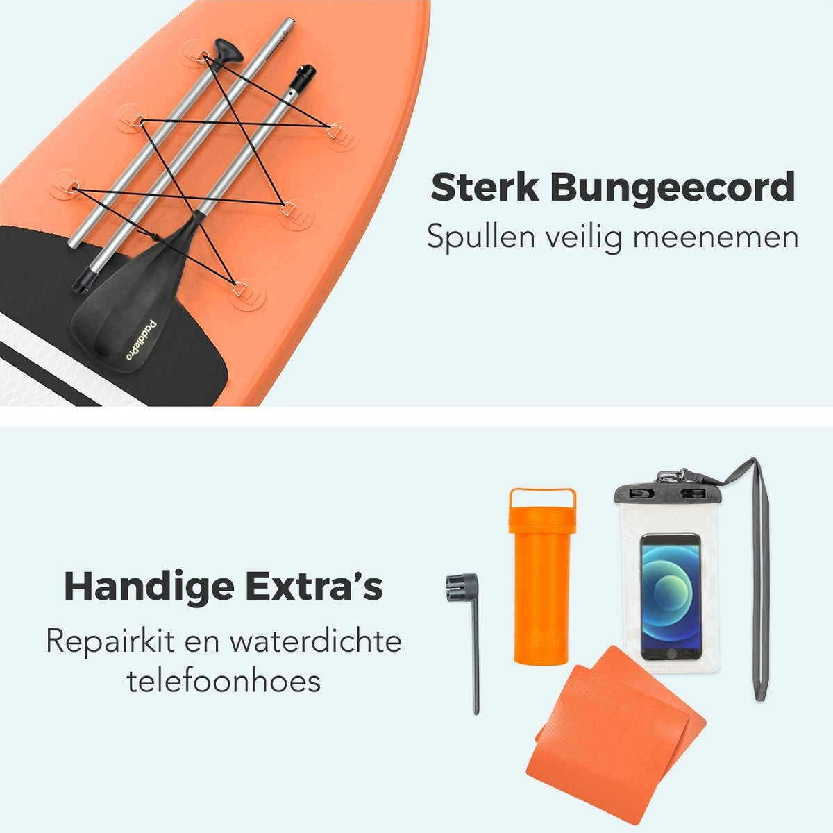 LifeGoods - SUP Board & Aufblasbares Paddle Board - 320x81 cm - Orange PVC - Stabil & Allround - Inklusive Komplettset - Maximales Tragegewicht 135 kg