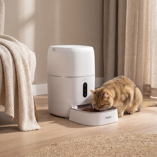 Princess Automatischer Fressnapf – Smart 6 Liter – Katze & Hund – App-Steuerung – Geplante Fütterung – Edelstahlschale – BPA-frei – Rutschfest – Pufferbatterie – Futterautomat – Futterspender – 610060