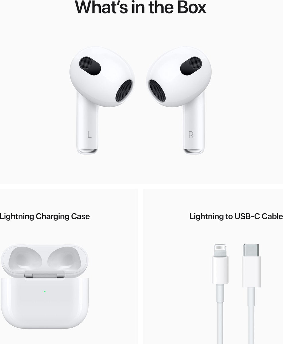 Apple AirPods (3. Generation) Kopfhörer Kabellose In-Ear-Anrufe/Musik Bluetooth Weiß