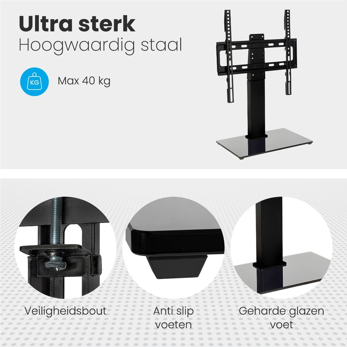 Auronic TV Stand - TV-Fuß - drehbar - verstellbar - neigbar - 26 bis 55 Zoll - Schwarz