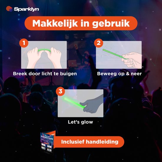 Sparklyn XXL Glow in the Dark Stick Set - 380 Stück Glowsticks mit Zubehör - Breaking Sticks - Neon Party
