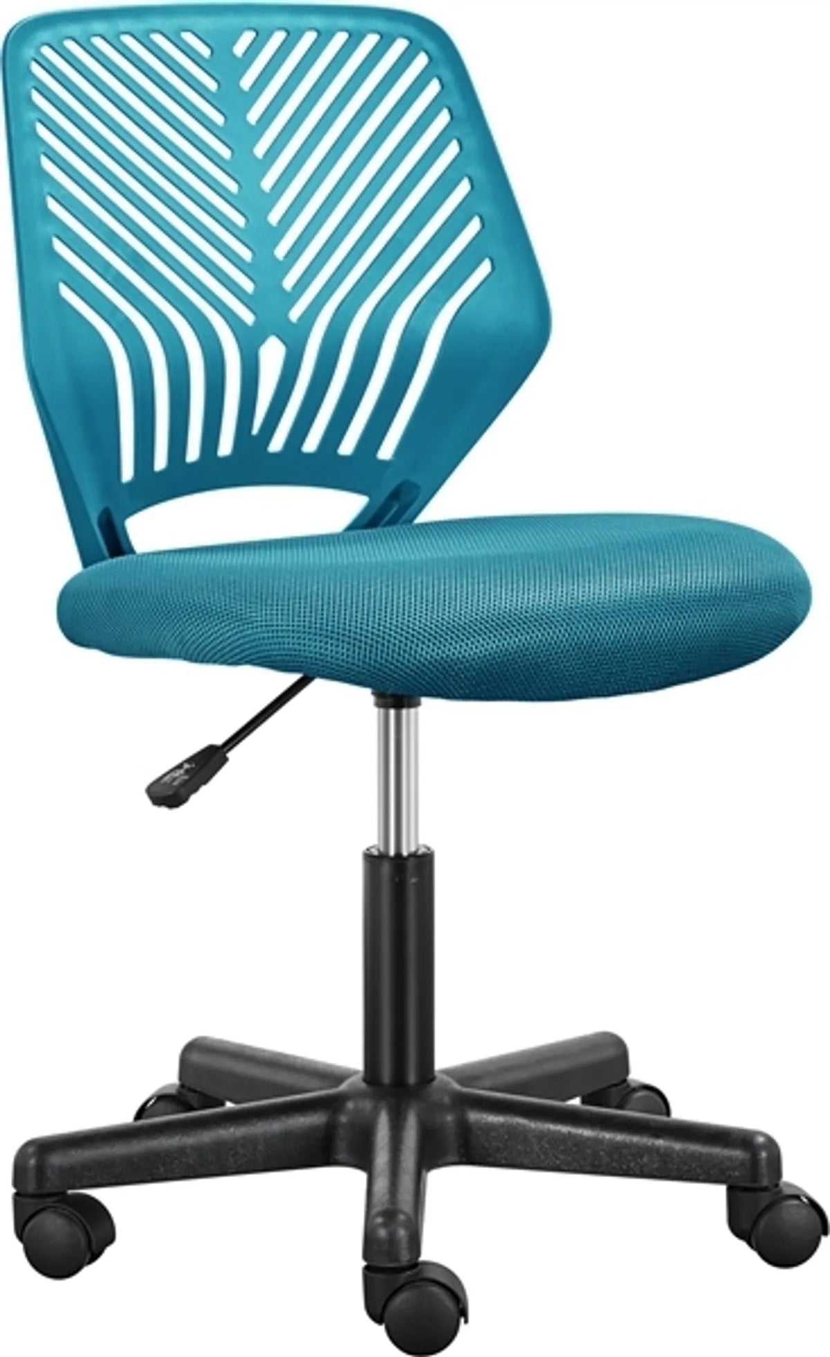 Yaheetech Armless Office Chair - Features höhenverstellbaren Gaslift und 360 ° drehbare Räder und weiche Schaumstoffpolsterung - für Büro und Studie - Schwarz Polyester und Nylon - 50 x 55 x 79-92 cm