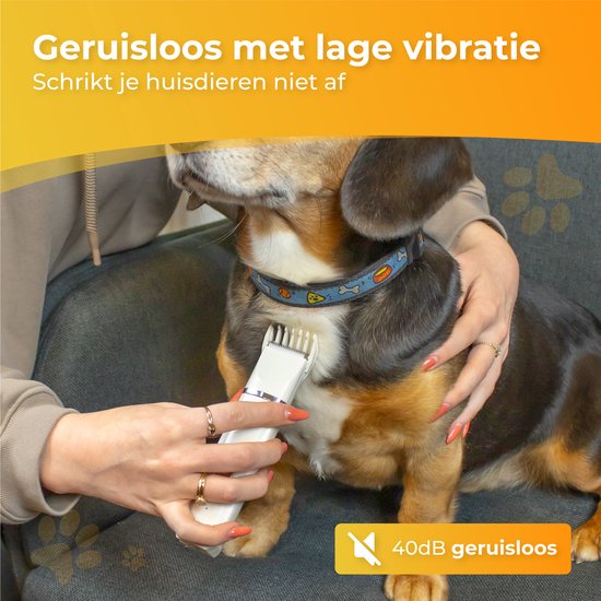 Nuvance - Hundeschermaschine 4 in 1 - Tierschermaschine für dickes Fell - Hundeschermaschine mit 7 Aufsätzen - Schnurlos - Hundetrimmer Schermaschine - Inklusive Nagelfeile