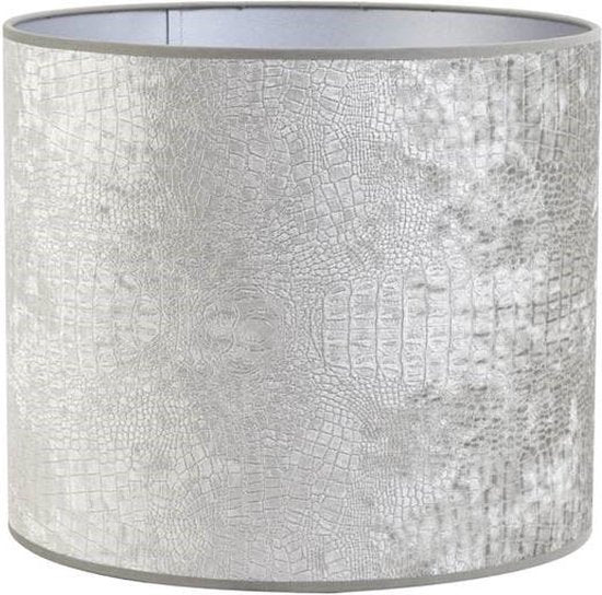 Light & Living Zylinder Lampenschirm Chelsea - Silber - Ø35x30cm - für Tischlampen, Stehlampen, Pendellampen