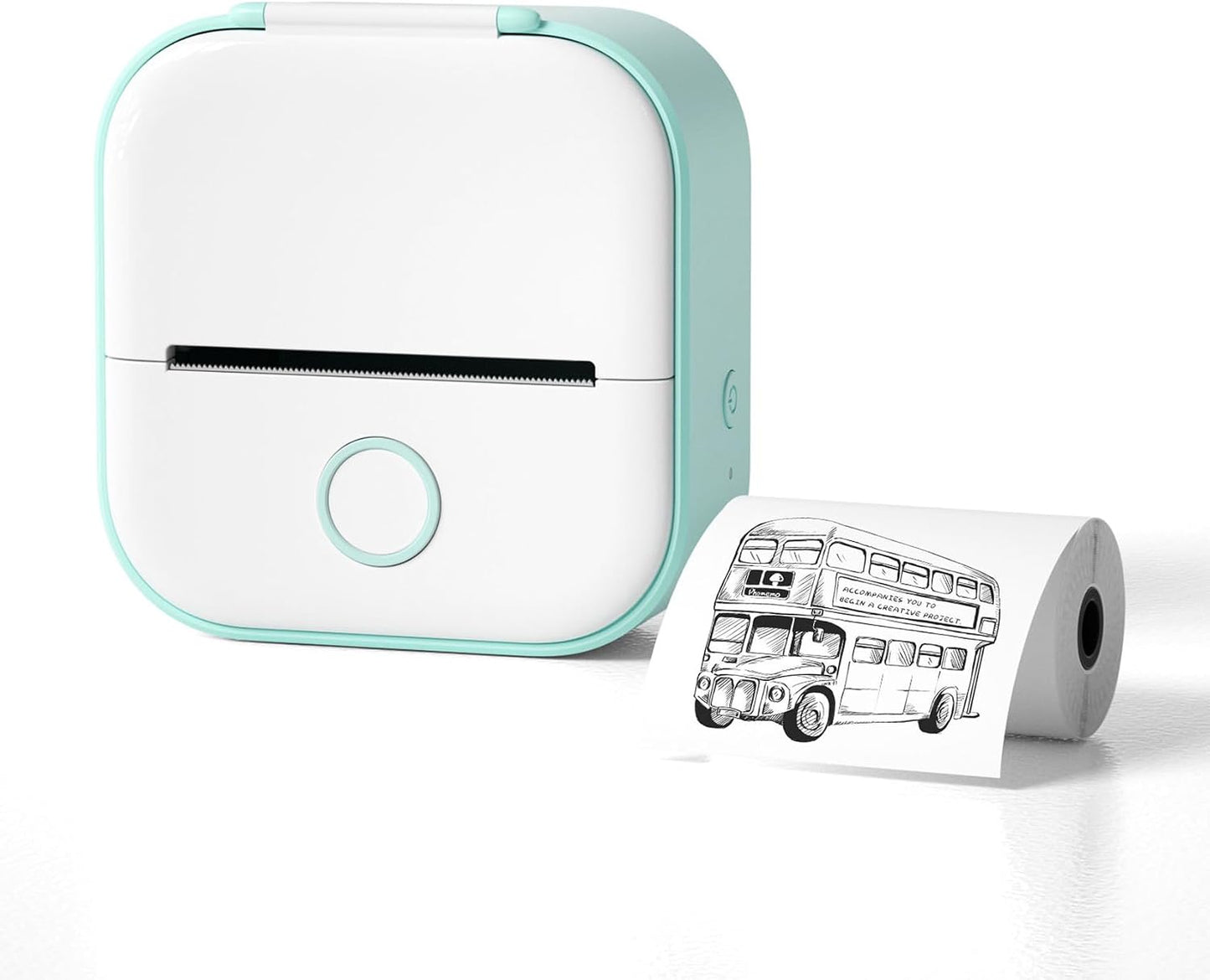 Gienslru Mini Pocket Printer – Tragbarer Bluetooth-Thermodrucker für Fotos – Tintensparend – 3,8 x 8,6 x 8,9 cm – Grün