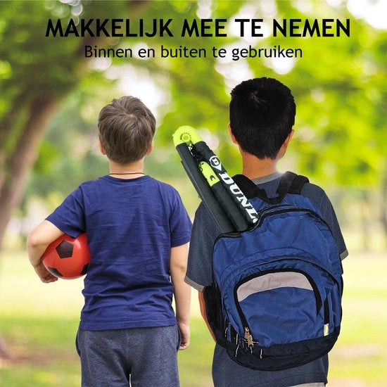 Dunlop - Fußballtor Set - Zwei Stück - Fußbälle - Klappbar & Leicht - Schwarz