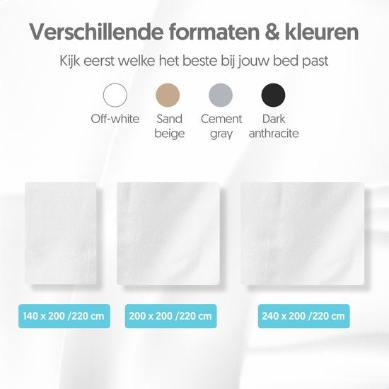 Dreamlab Bettbezugsset - 240 x 200/220 cm - Bettwäsche mit Kissenbezug - Double - Four Seasons - Mikrofaser - Weiß